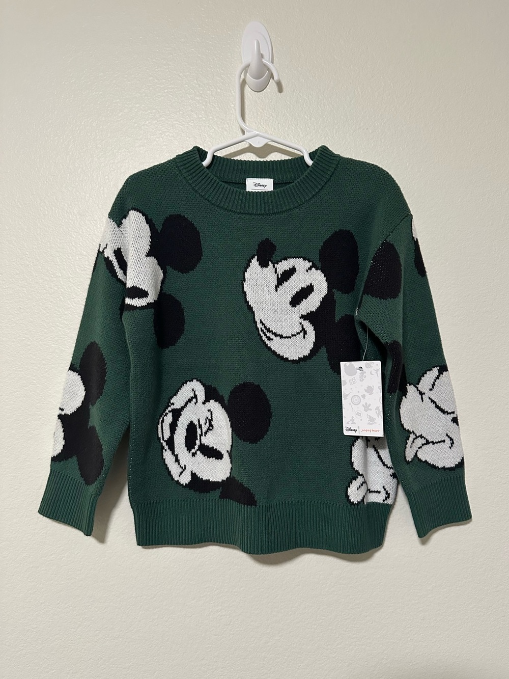 NWT Disney Green Mickey Mouse Crewneck Sweater